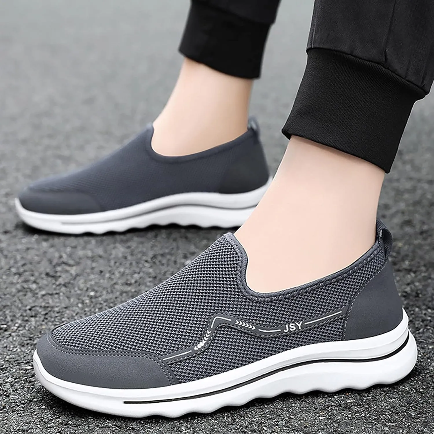 Men's New Flying Weave Walking Shoes Breathable and Comfortable Men's Casual Jogging Sneaker Shoes