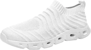 Men's Reathable Stretch Canvas Shoes Lightweight Sport Gym Jogging Walking Sneaker Soft Flat Soled Elderly Shoes