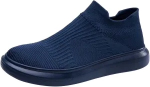 Men's Running Shoes Slip On Mid Top Summer Walking Shoes Non Slip Comfortable Sole Lightweight Workout Breathable Gym Cushion Sneakers Fashion Mesh Sneakers for Men Daily Work