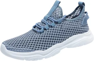 Mens Running Shoes Slip On Tennis Walking Non Slip Sneakers Workout Athletic Lightweight Casual Sport Shoe Ultra Breathable Summer Black Shoe with Arch Support for Men Daily Workout