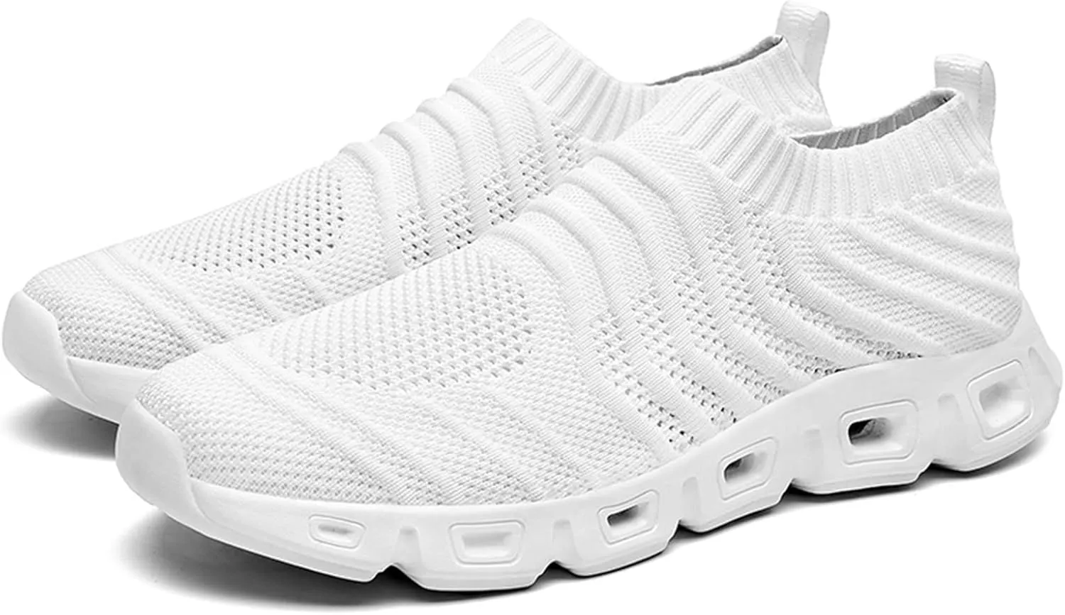 Men's Running Shoes Ultra Lightweight Breathable Slip on Cushion Walking Shoes Non Slip Athletic Fashion Sneakers Quick Drying Mesh Workout Casual Sports Sneakers for Daily Work Men
