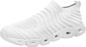 Men's Running Shoes Ultra Lightweight Breathable Slip on Cushion Walking Shoes Non Slip Athletic Fashion Sneakers Quick Drying Mesh Workout Casual Sports Sneakers for Daily Work Men