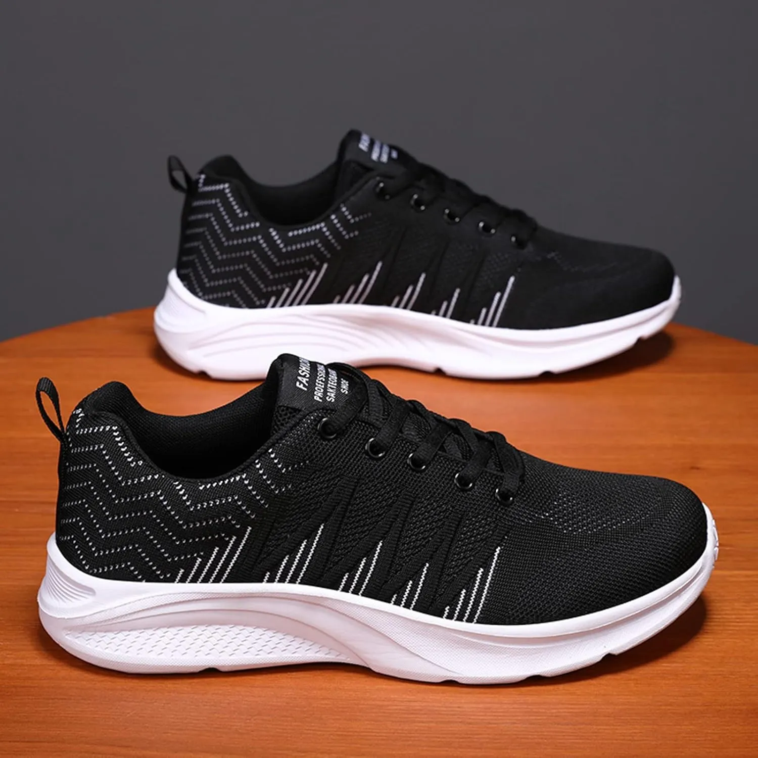 Mens Shoes Arch Support Walking Shoes Slip On Soft Sole Sneakers for Male, Casual Cushion Athletic Running, Lightweight Breathable Mesh Knit Sneakers for Men Daily Workout