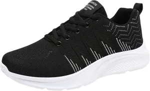 Mens Shoes Arch Support Walking Shoes Slip On Soft Sole Sneakers for Male, Casual Cushion Athletic Running, Lightweight Breathable Mesh Knit Sneakers for Men Daily Workout