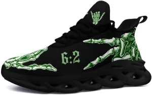 Men's Skull Running Shoes Lightweight Cushion Sports Walking Shoes Cool Non Slip Gym Training Breathable Tennis Shoes