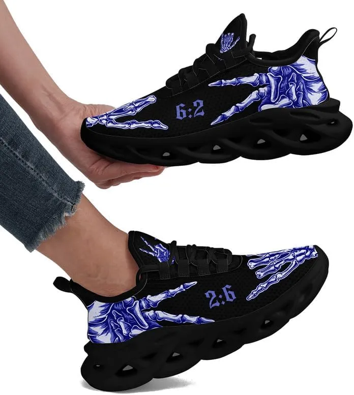 Men's Skull Running Shoes Lightweight Cushion Sports Walking Shoes Cool Non Slip Gym Training Breathable Tennis Shoes