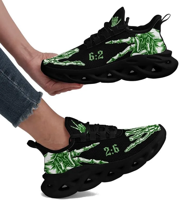 Men's Skull Running Shoes Lightweight Cushion Sports Walking Shoes Cool Non Slip Gym Training Breathable Tennis Shoes
