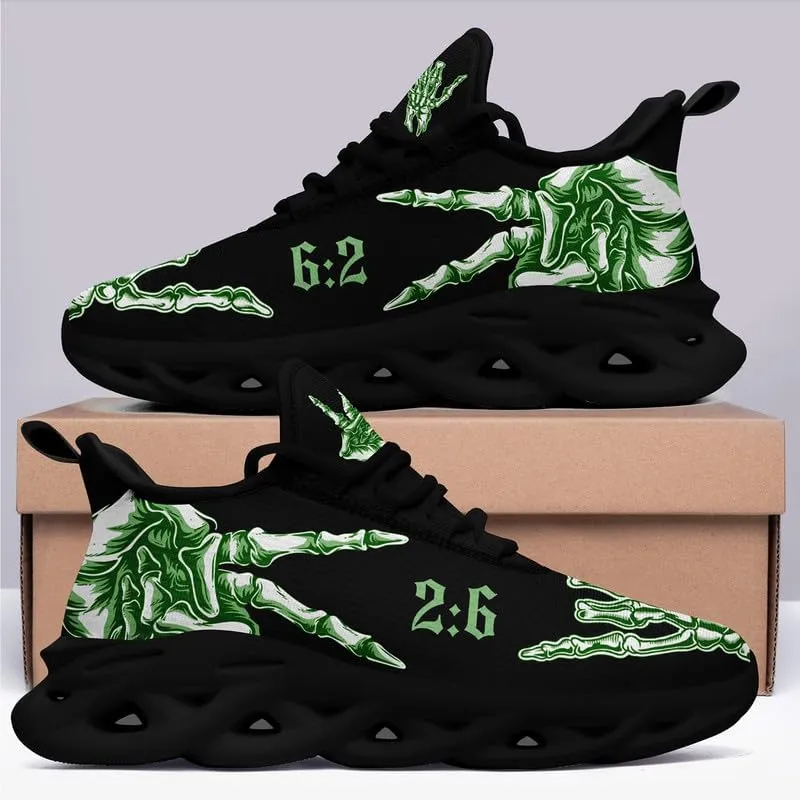 Men's Skull Running Shoes Lightweight Cushion Sports Walking Shoes Cool Non Slip Gym Training Breathable Tennis Shoes