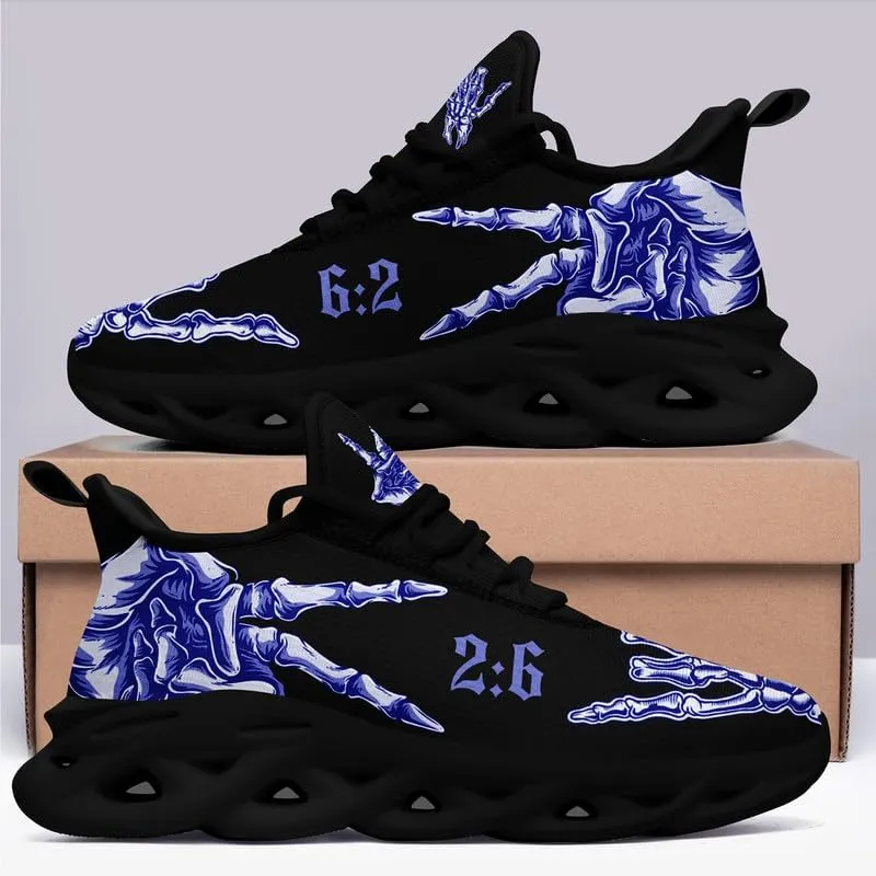 Men's Skull Running Shoes Lightweight Cushion Sports Walking Shoes Cool Non Slip Gym Training Breathable Tennis Shoes