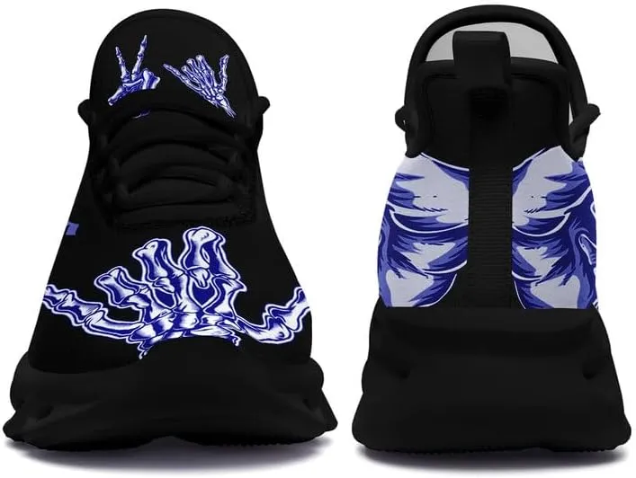Men's Skull Running Shoes Lightweight Cushion Sports Walking Shoes Cool Non Slip Gym Training Breathable Tennis Shoes