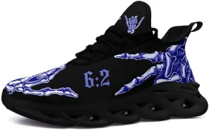 Men's Skull Running Shoes Lightweight Cushion Sports Walking Shoes Cool Non Slip Gym Training Breathable Tennis Shoes