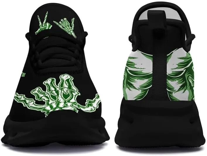 Men's Skull Running Shoes Lightweight Cushion Sports Walking Shoes Cool Non Slip Gym Training Breathable Tennis Shoes