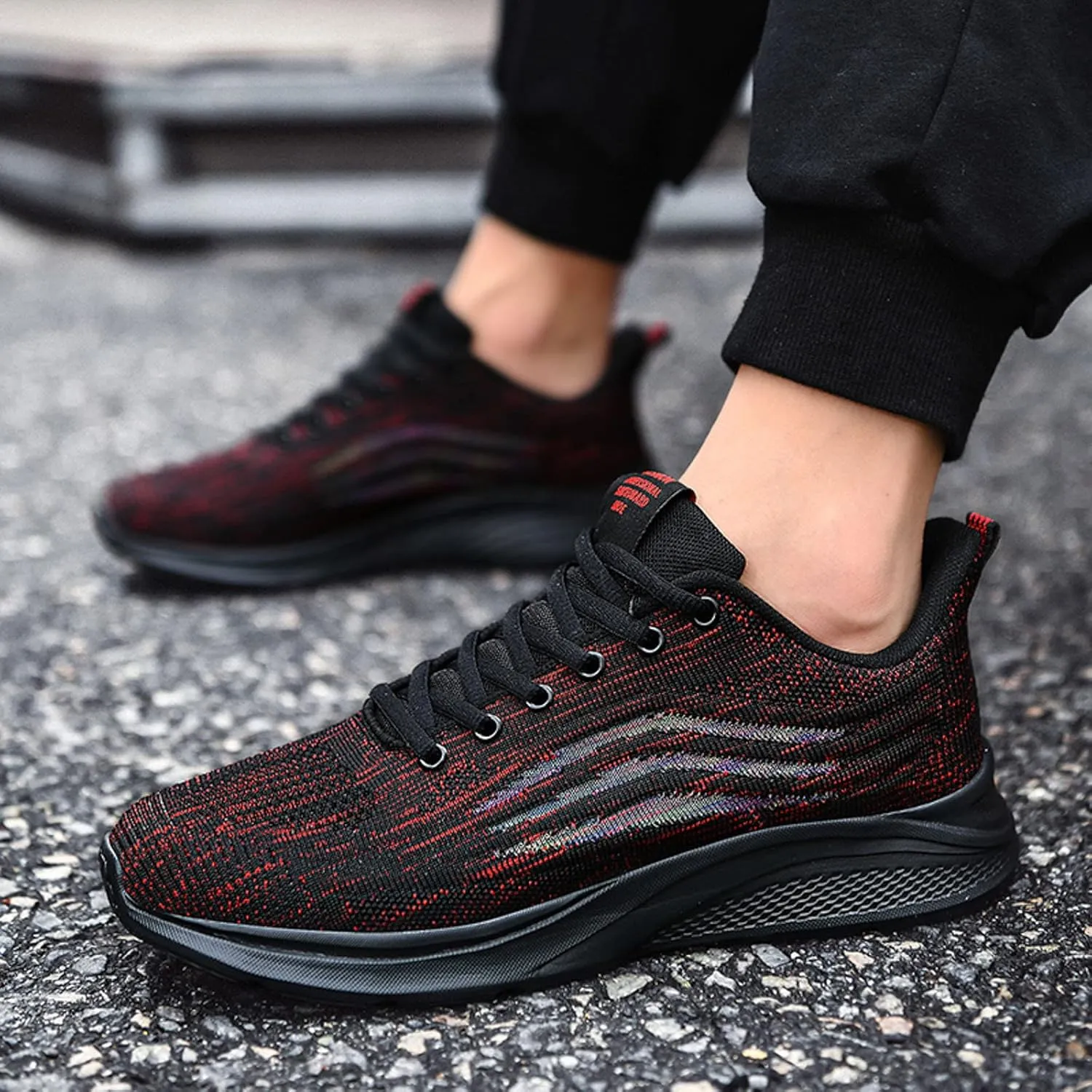 Mens Slip On Walking Shoes Casual Tennis Shoes Non Slip Thick Sole Cushion Running Sneakers Lightweight Workout Shoe Breathable Mesh Fashion Sneaker for Men Gym Outdoor Workout