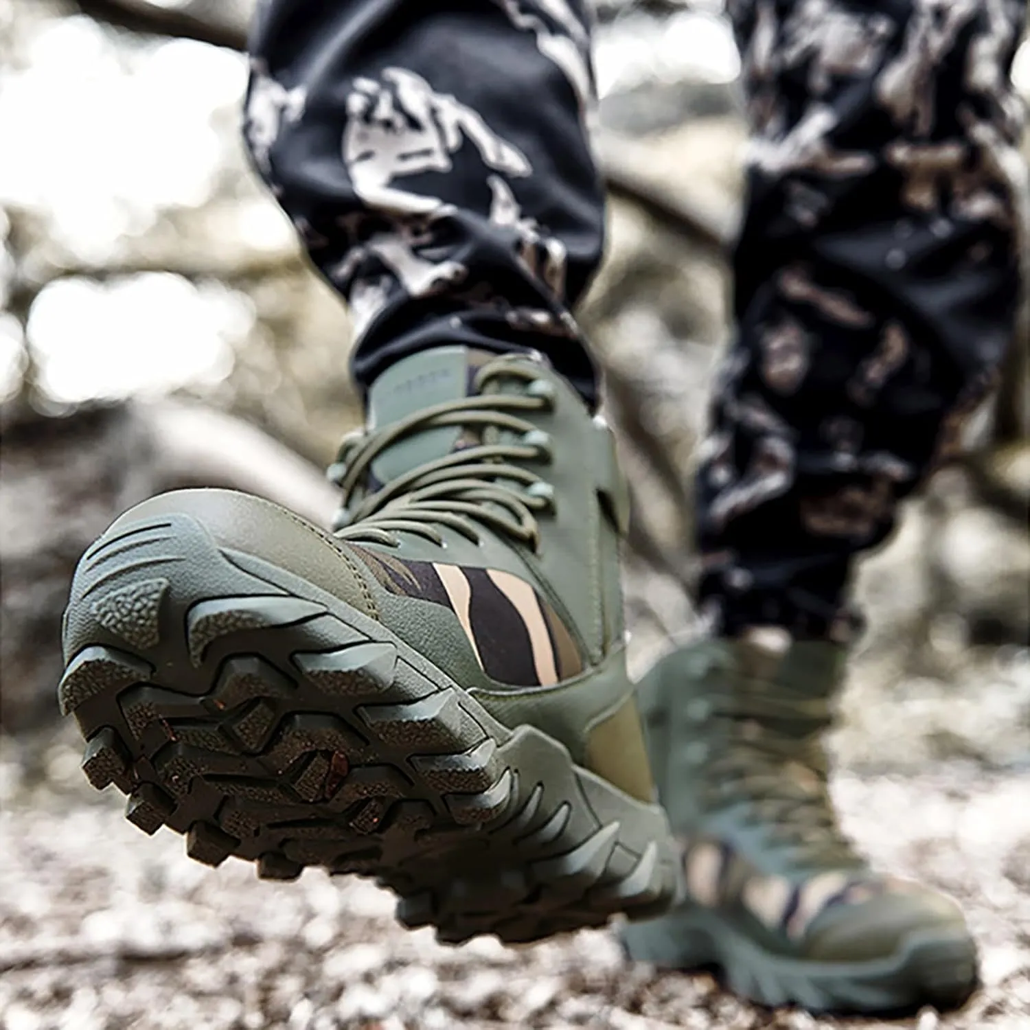 Mens Waterproof Hiking Boots Military Tactical Boots Combat Boots Breathable Police Patrol Boots Army Boots