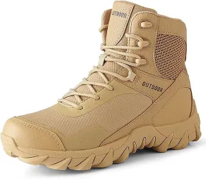 Mens Waterproof Hiking Boots Military Tactical Boots Combat Boots Breathable Police Patrol Boots Army Boots