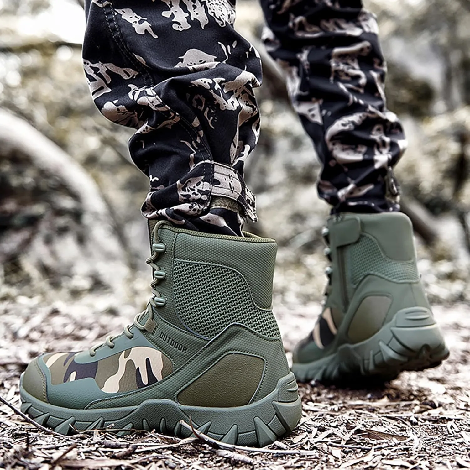 Mens Waterproof Hiking Boots Military Tactical Boots Combat Boots Breathable Police Patrol Boots Army Boots