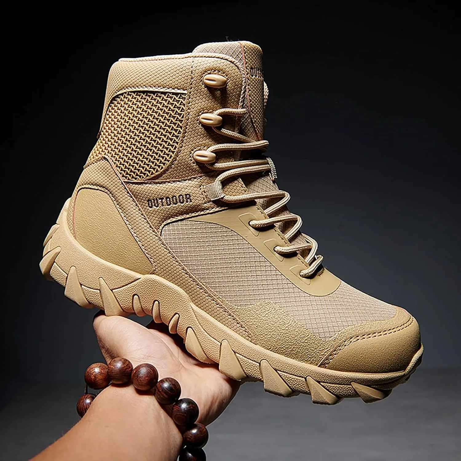 Mens Waterproof Hiking Boots Military Tactical Boots Combat Boots Breathable Police Patrol Boots Army Boots