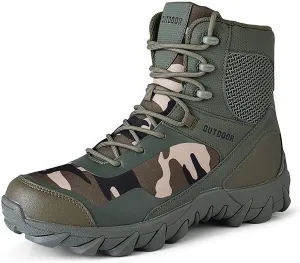 Mens Waterproof Hiking Boots Military Tactical Boots Combat Boots Breathable Police Patrol Boots Army Boots