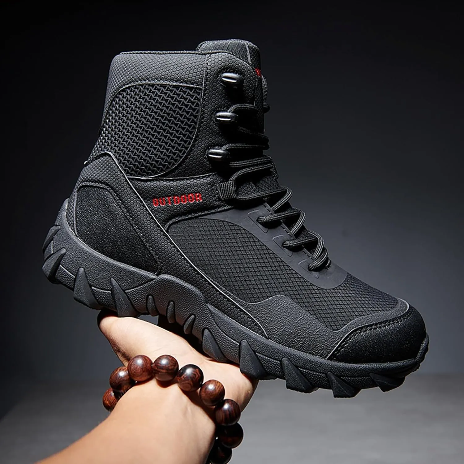Mens Waterproof Hiking Boots Military Tactical Boots Combat Boots Breathable Police Patrol Boots Army Boots
