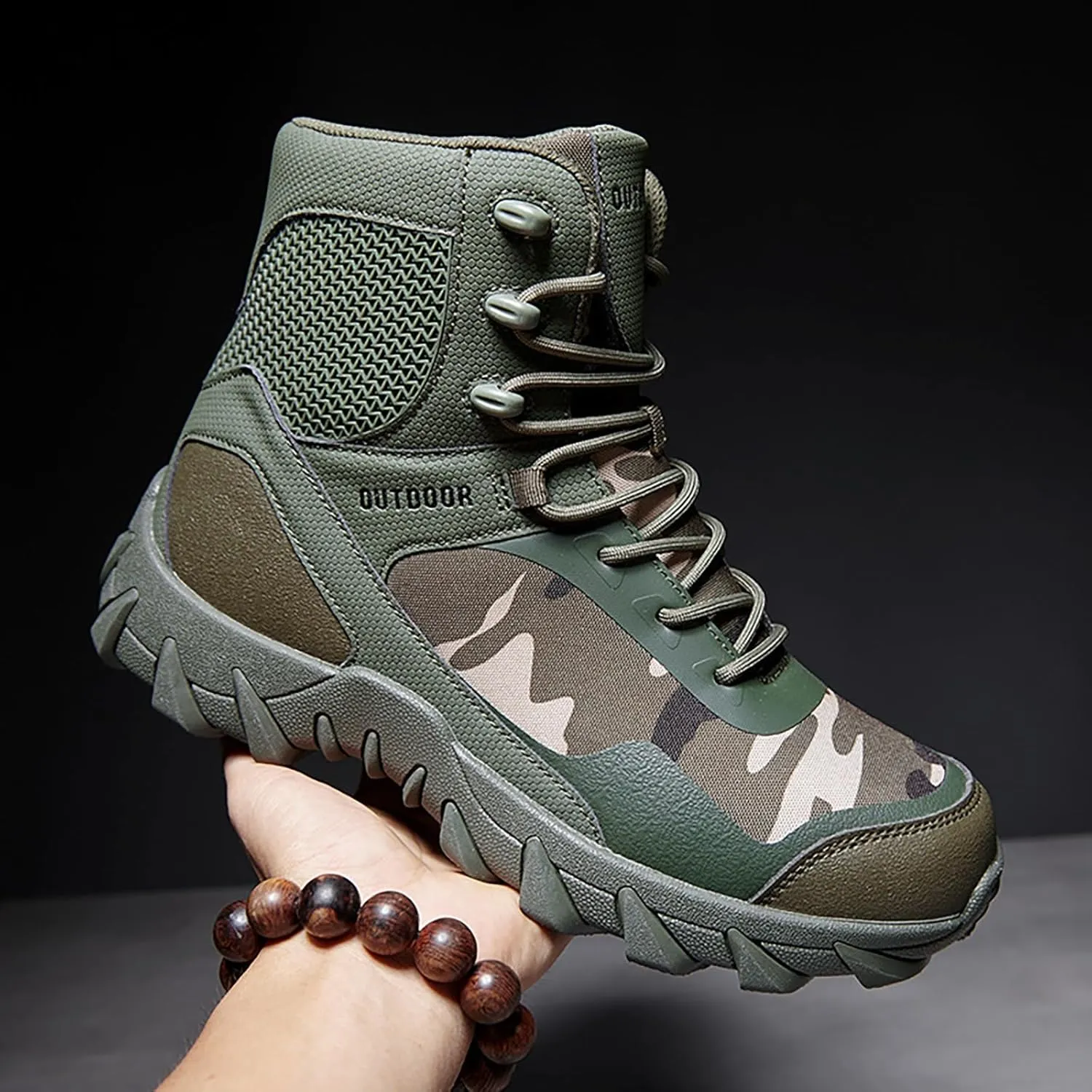 Mens Waterproof Hiking Boots Military Tactical Boots Combat Boots Breathable Police Patrol Boots Army Boots