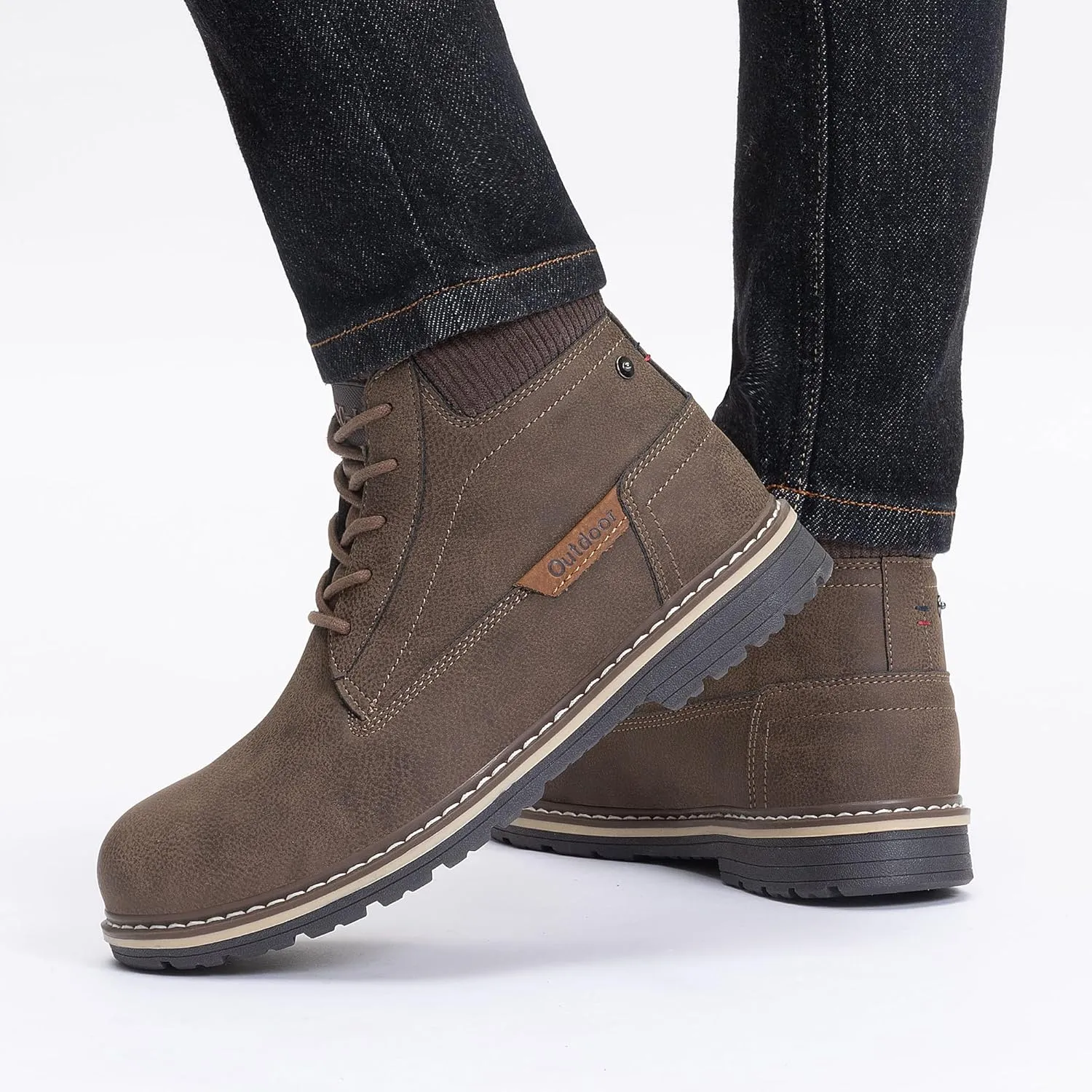 Men's Waterproof Mid-Top Chukka Boots for Work Everyday Wear Casual Outdoor