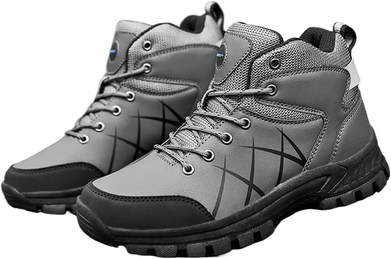 Men's Wide Hiking Shoes for Men Slip On Loafers Go Walking Shoes Trekking Trails Sneakers with Arch Support Outdoor Shoes