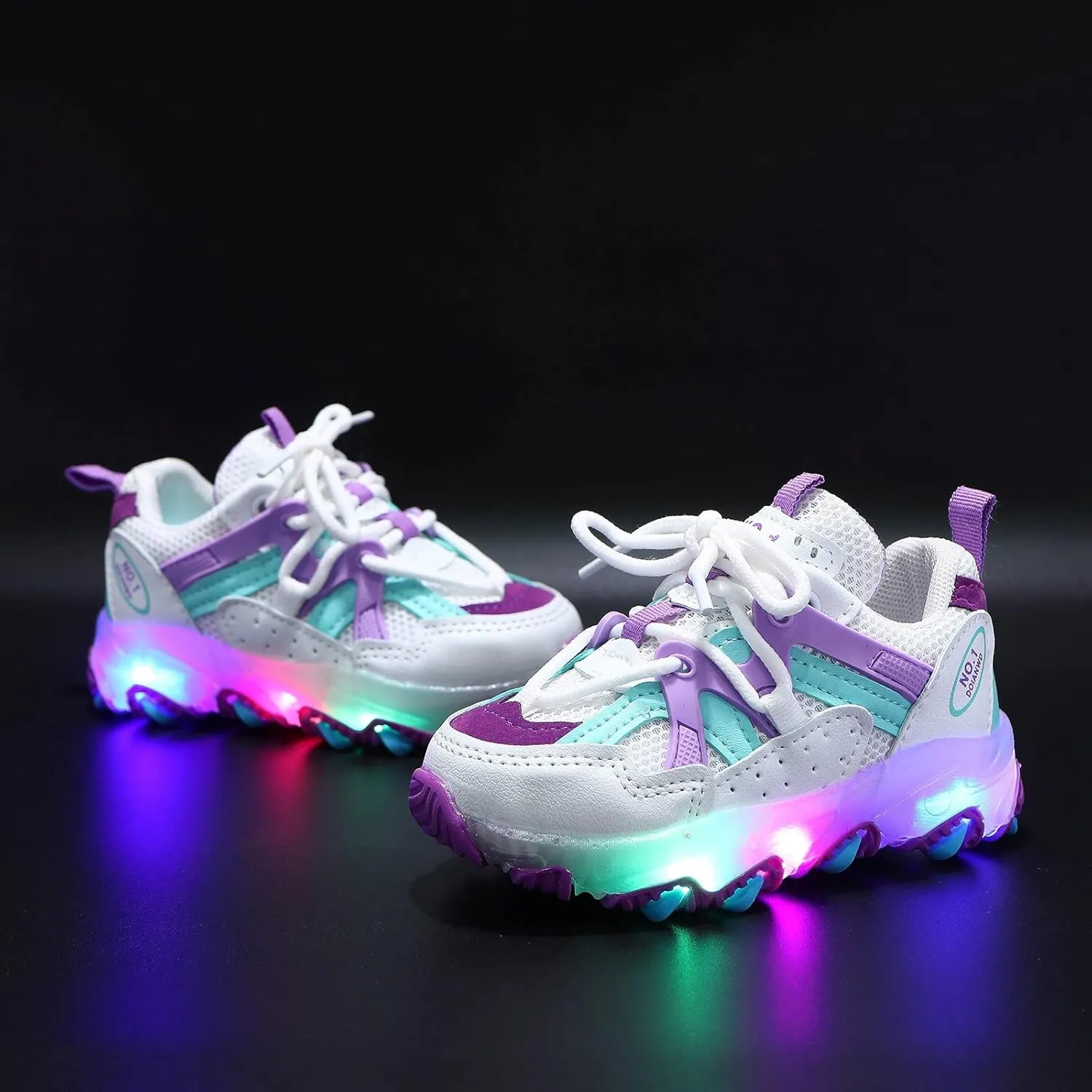 Mesh Breathable Lace Light up Sneakers for Toddler Boys Girls Kids Lightweight Running Sport Shoes Children Casual Comfy