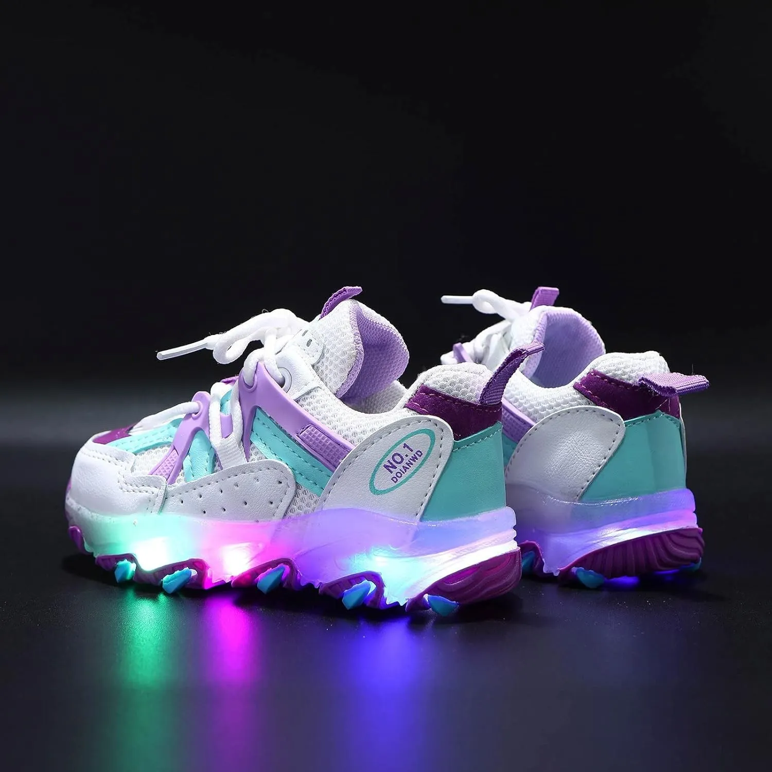 Mesh Breathable Lace Light up Sneakers for Toddler Boys Girls Kids Lightweight Running Sport Shoes Children Casual Comfy