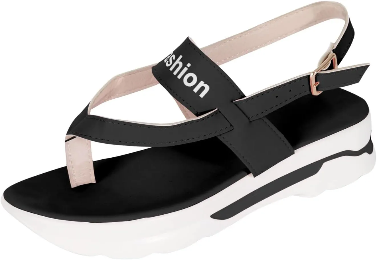 oiangi Platform Sandals for Women Fashion Thong Straps Buckle Clip Toe Flip Flops Summer Casual Comfortable Non-Slip Ladies Outdoor Beach Shoes Slipper