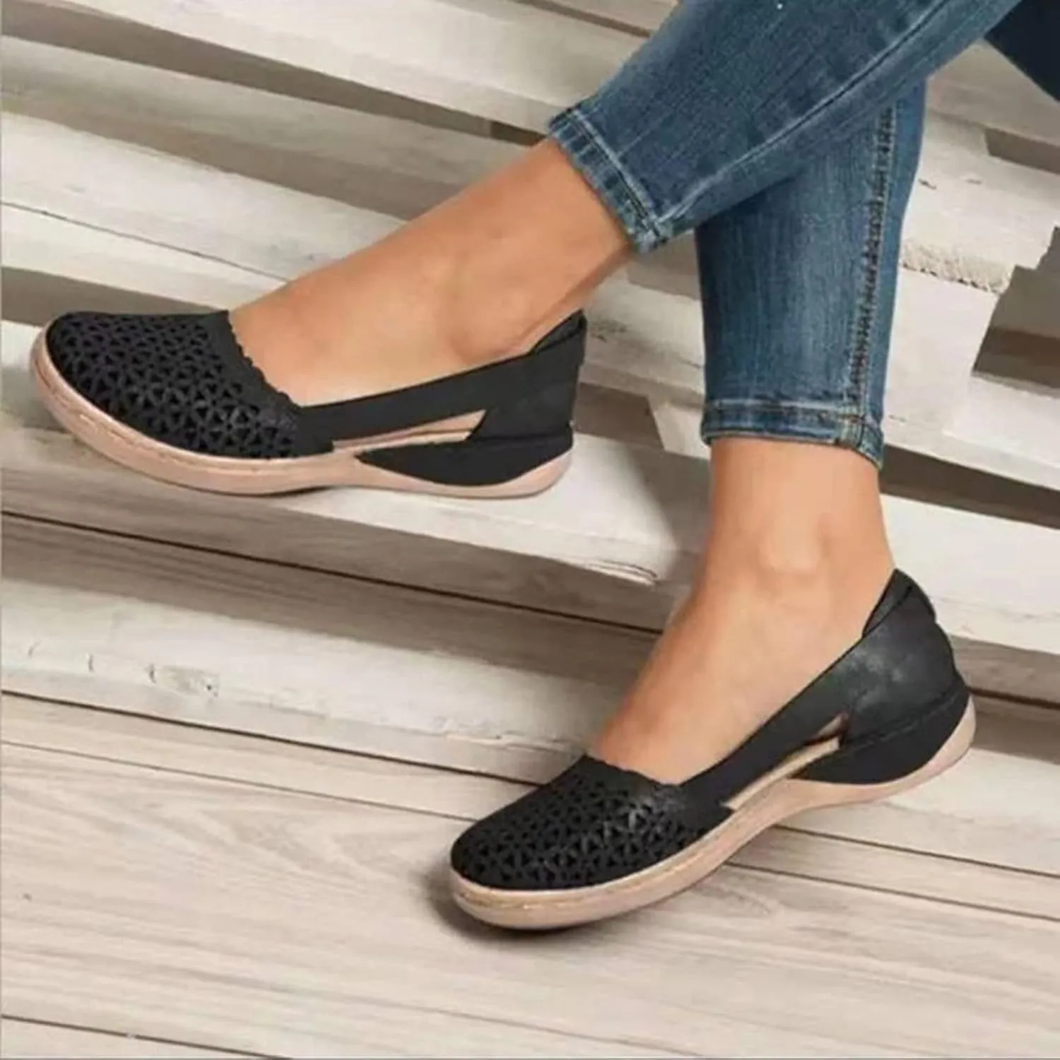 Orthopedic Sandals For Women Thick-Soled Breathable Loafers Flats Sandals Leisure Casual Outdoor Comfortable Daily Walking