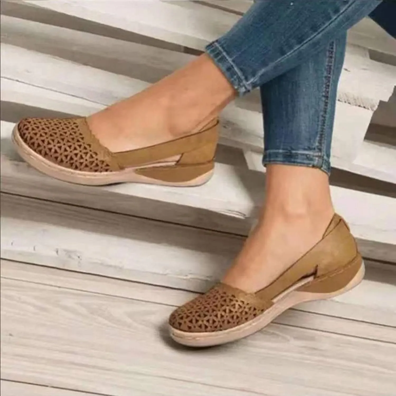 Orthopedic Sandals For Women Thick-Soled Breathable Loafers Flats Sandals Leisure Casual Outdoor Comfortable Daily Walking