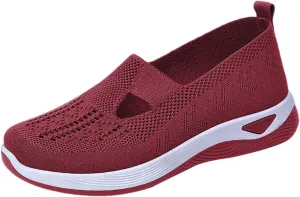 Orthopedic Shoes for Women Breathable Soft Slip On Running Shoes for Women Mesh Breathable Dressy Casual Shoes Wedge Sneakers Black Tennis Shoe Loafers Casual Slip On