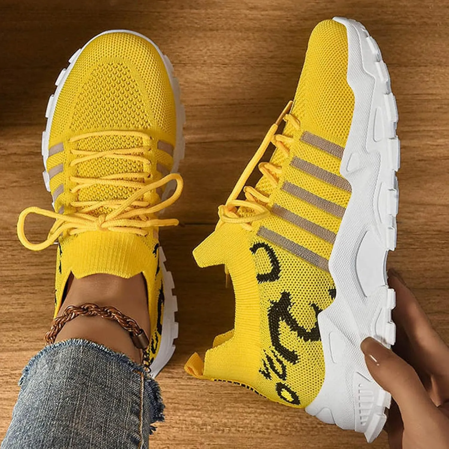 Orthopedic Sneakers Breathable Women Walking Shoes Slip on Trainers Women's Comfortable Casual Ladies Athletic Shoe Lightweight Breathable Fashion Casual Shoes for Travel Work ﻿