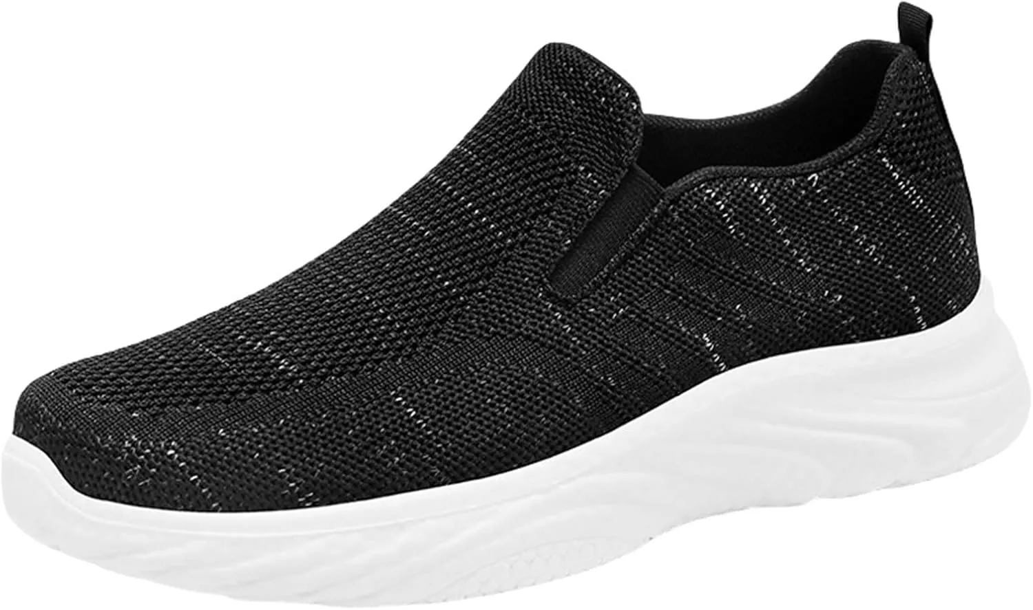 Orthopedic Woven Breathable Soft Slip On Arch Support Mesh Casual Running Shoes Wide Width Walking Sneaker