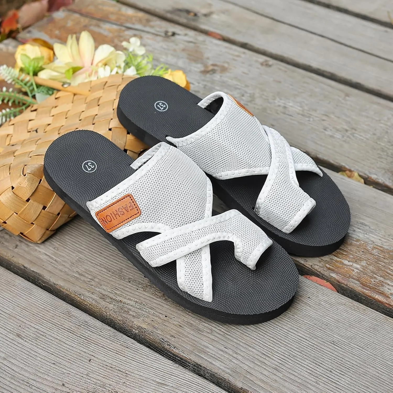 Orthotic Sandals For Women With Arch Support Slide Summer Wide Beach Breathable Comfortable Mesh Walking Shoes