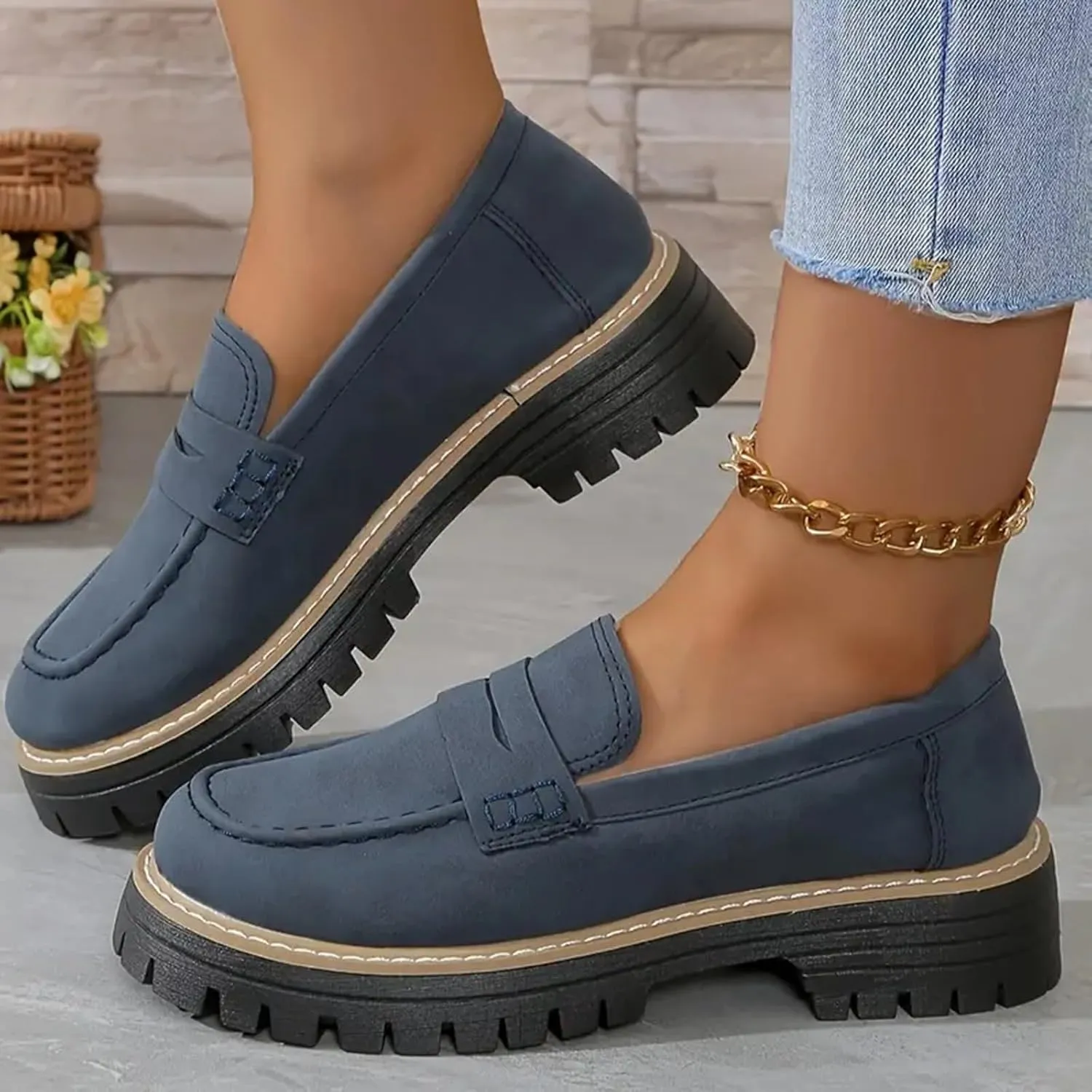 Orthoture-orthopedic Platform Loafers for Women,Wide Width Dress Shoes Ortho Comfort Shoes Slip On Penny Loafers
