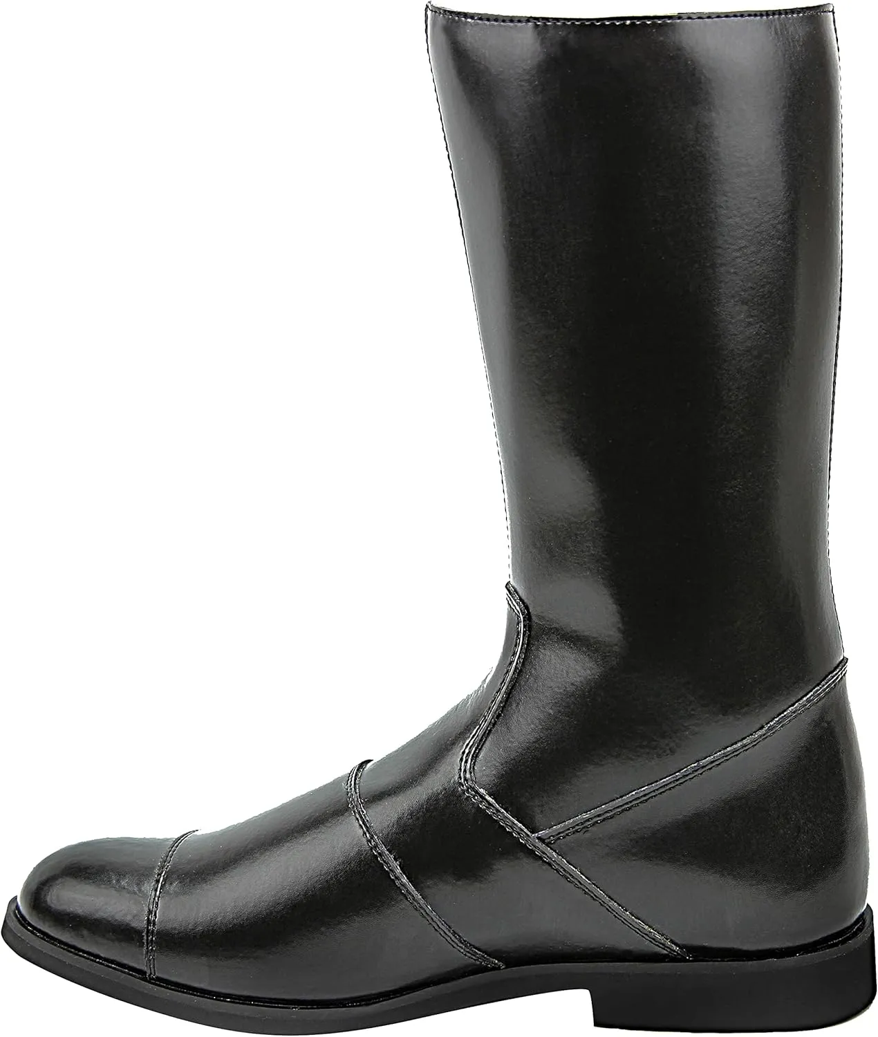 Phoenix Mens Man Mid Calf Motorcycle Riding Police Genuine Leather Boots