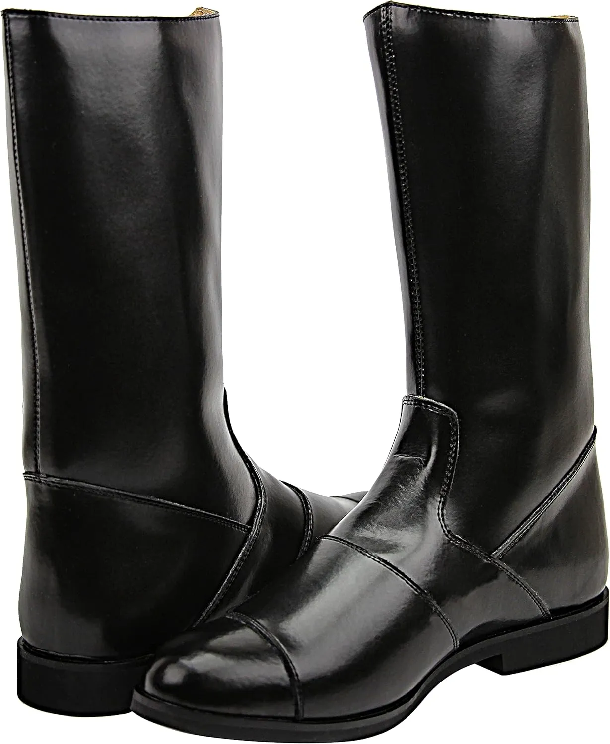 Phoenix Mens Man Mid Calf Motorcycle Riding Police Genuine Leather Boots
