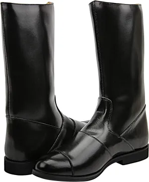 Phoenix Mens Man Mid Calf Motorcycle Riding Police Genuine Leather Boots