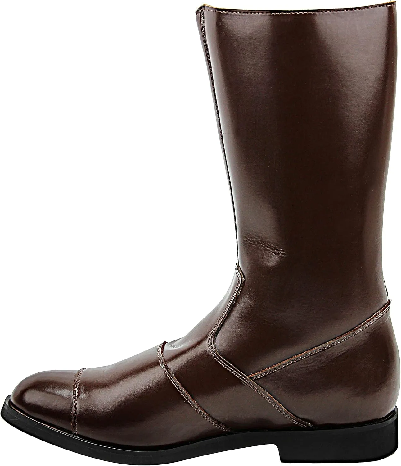 Phoenix Mens Man Mid Calf Motorcycle Riding Police Genuine Leather Boots
