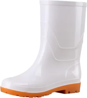 Rain Boots Women Women's Mid Calf Rain Boots Waterproof Rubber Boots Short Garden Shose Slip On Outdoor Rain Shoes