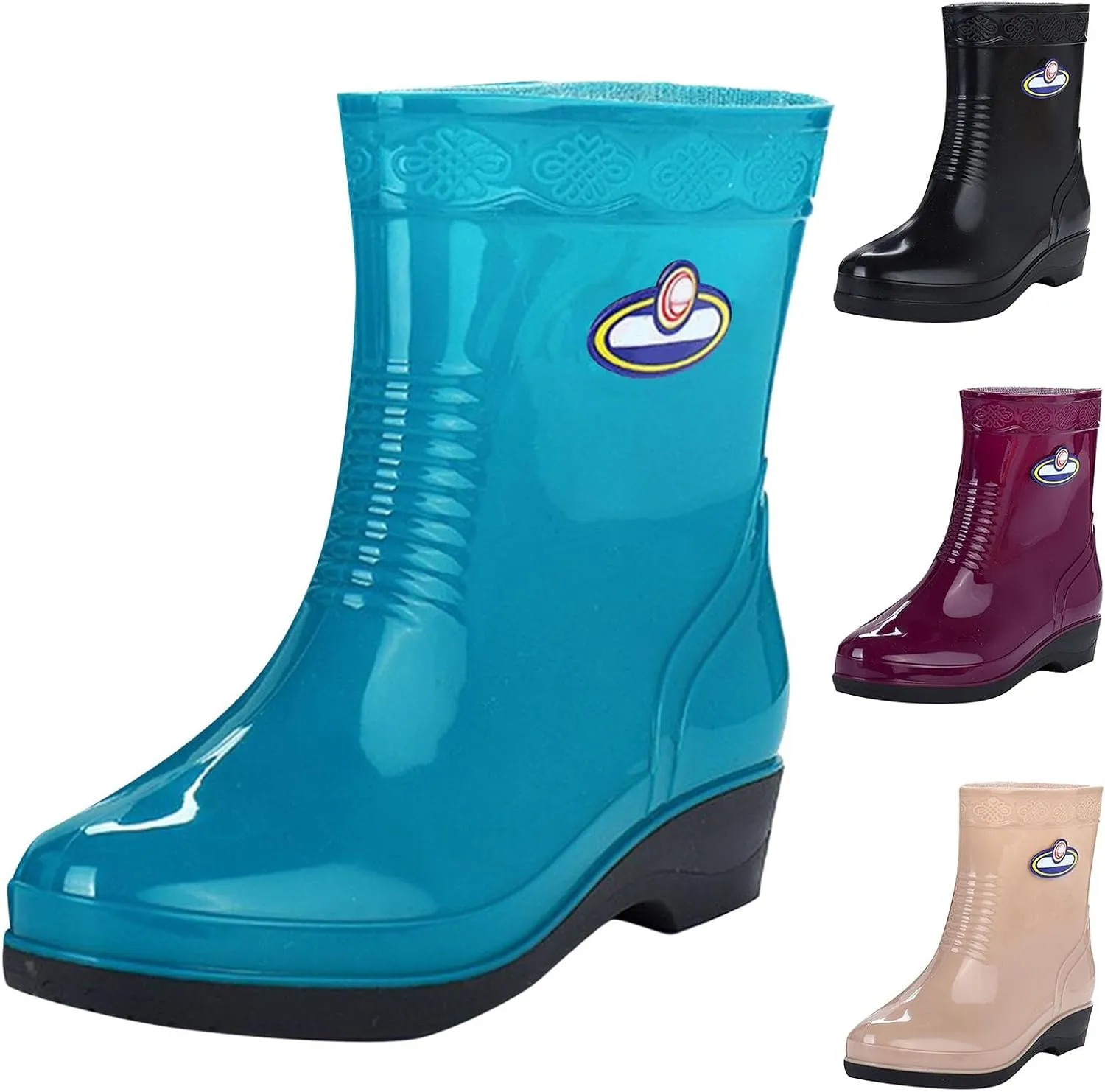 Rain Boots Women Women's Short Rain Boots Waterproof Garden Shoes Outdoor Rain Shoes for Hunting Gardening Farming