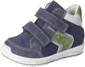 Ricosta Kimo 2101303-170 (wide) Nautical Suede/Nubuck Leather Kids Rip Tape Water Resistant Ankle Boots, Blue 170, 22 EU