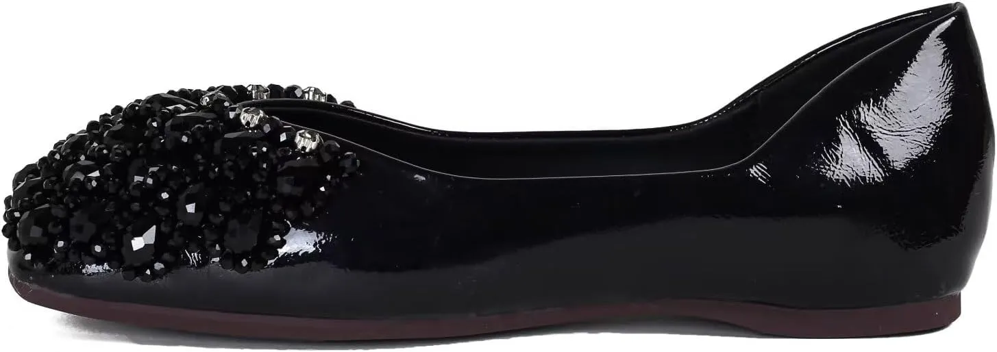 SAILING LU Womens Rhinestones Square Toe Ballet Flats Dressy Comfortable Flat Shoes Wedding Elegant Slip-Ons for Women