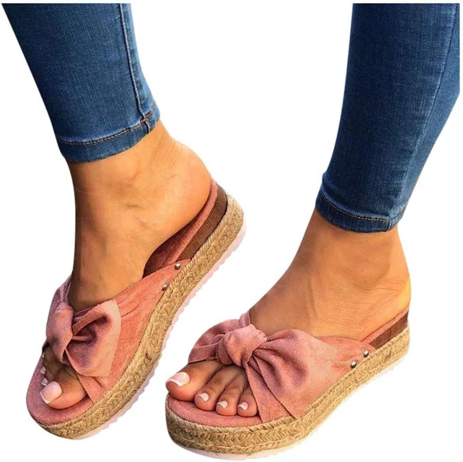 Sandals for Women Platform,2020 Crystal Comfy Platform Sandal Summer Beach Travel Shoes Sandal Ladies Flip Flops