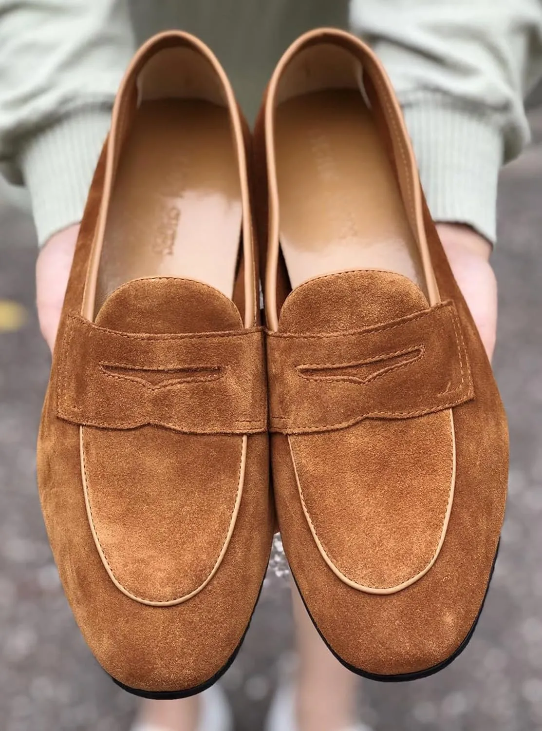 Santimon Mens Dress Shoes Penny Loafers Slip-Ons Suede Mocasines Fashion Prom Business Casual Suit Shoes Wedding Dress Tuxedo for Men