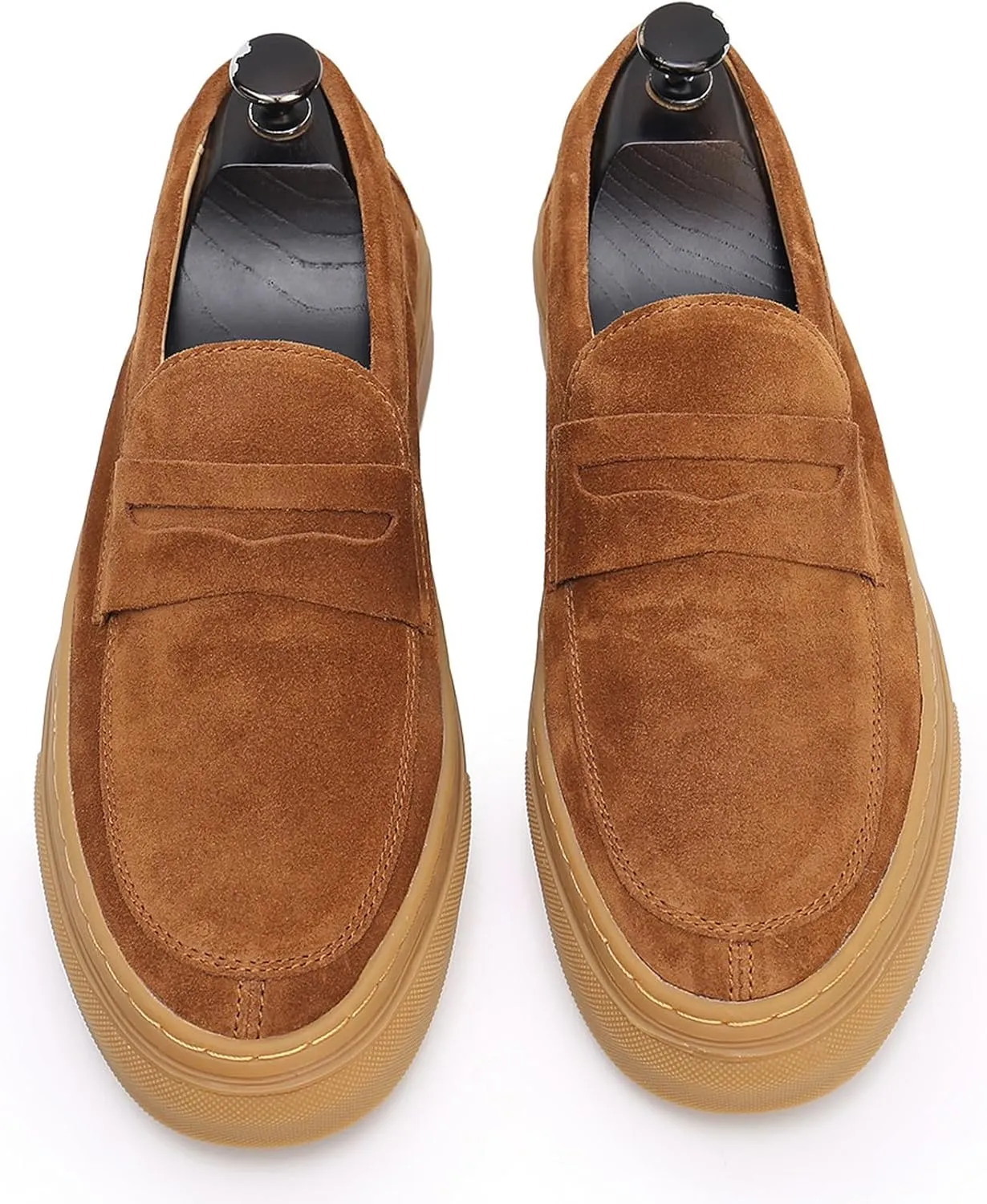 Santimon Mens Dress Shoes Slip-Ons Penny Loafers Suede Slippers Fashion Casual Business Prom Mocasines Boat Fashion Comfortable Breathable Summer Shoes for Men