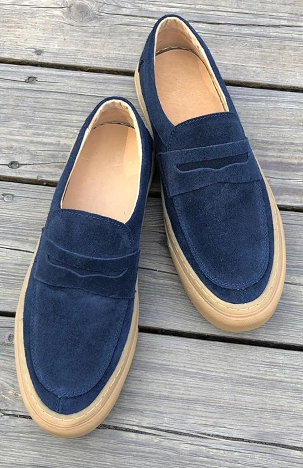 Santimon Mens Dress Shoes Slip-Ons Penny Loafers Suede Slippers Fashion Casual Business Prom Mocasines Boat Fashion Comfortable Breathable Summer Shoes for Men