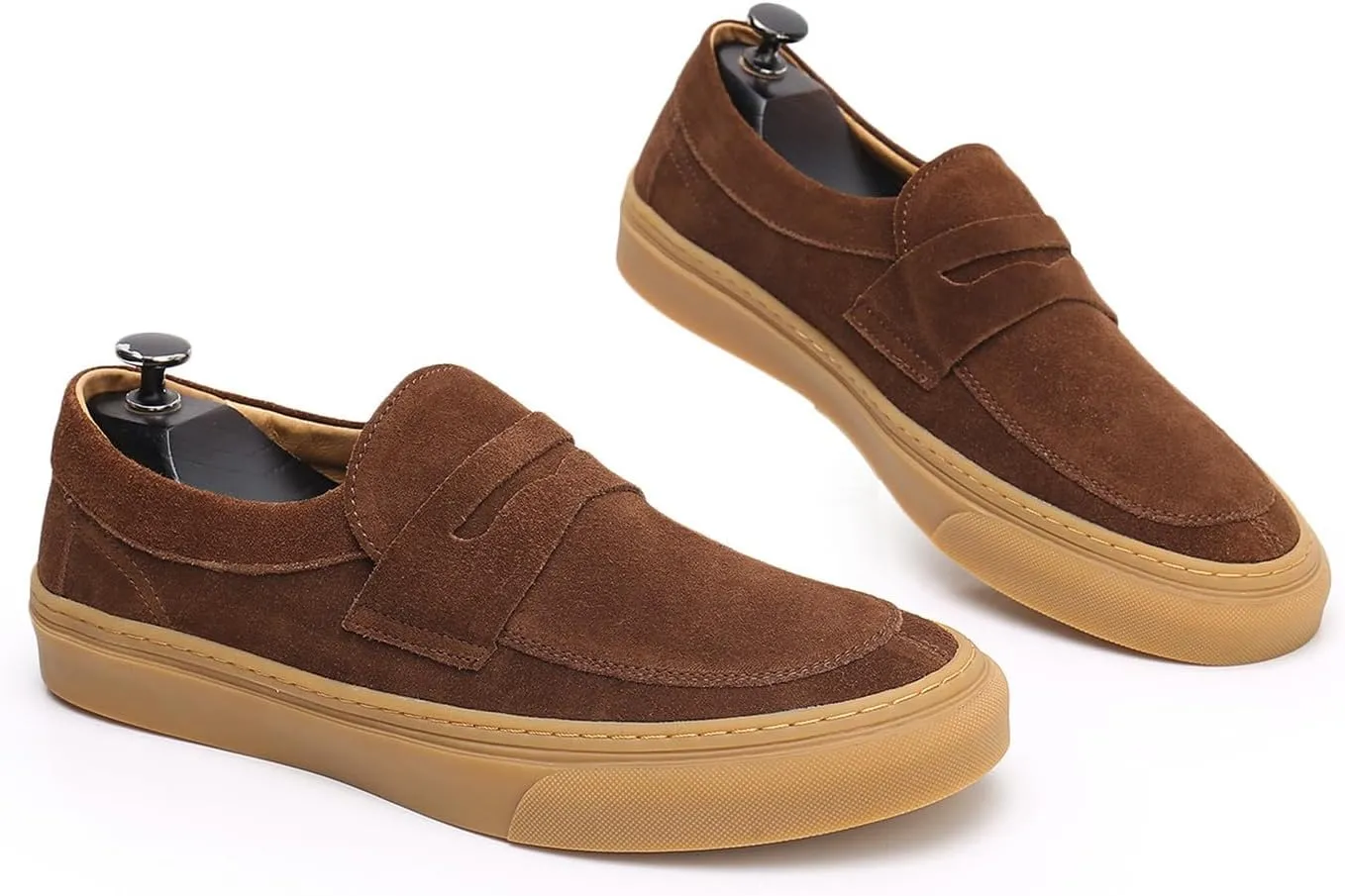 Santimon Mens Dress Shoes Slip-Ons Penny Loafers Suede Slippers Fashion Casual Business Prom Mocasines Boat Fashion Comfortable Breathable Summer Shoes for Men