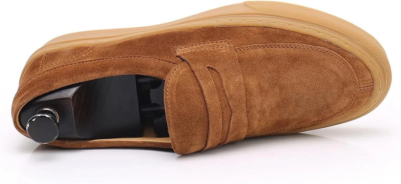 Santimon Mens Dress Shoes Slip-Ons Penny Loafers Suede Slippers Fashion Casual Business Prom Mocasines Boat Fashion Comfortable Breathable Summer Shoes for Men